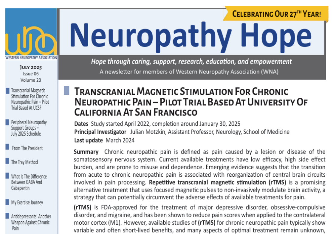 Neuropathy Hope Newsletter